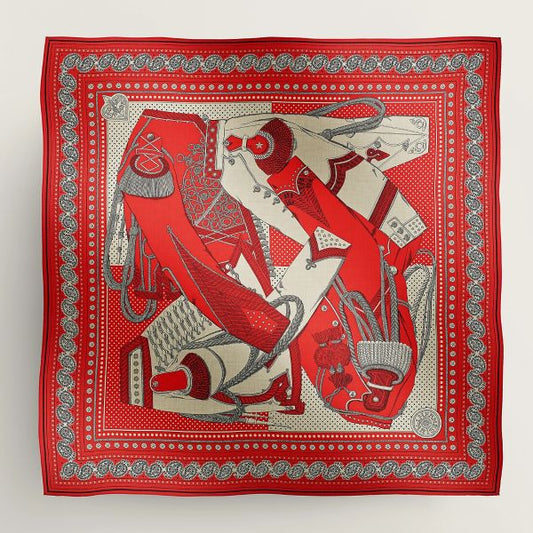 HERM Red Zouaves et Dragons Bandana Shawl 140