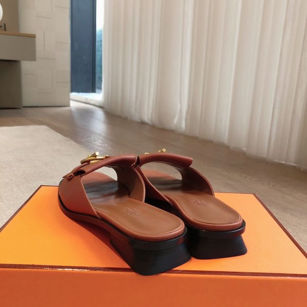 HERM Women's Isle Sandals in Brown Leather
