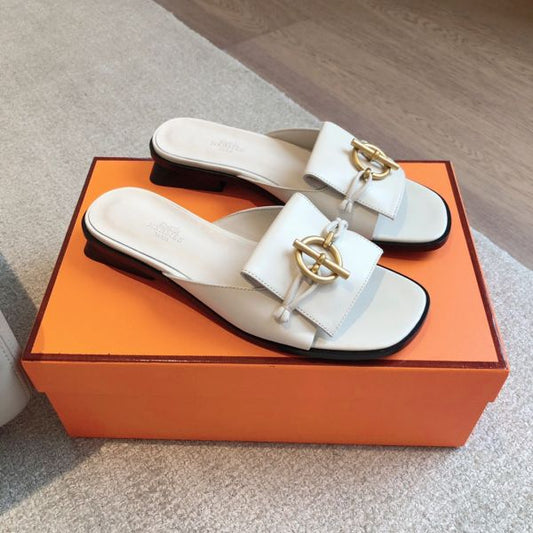 HERM Women's Isle Sandals in White Leather