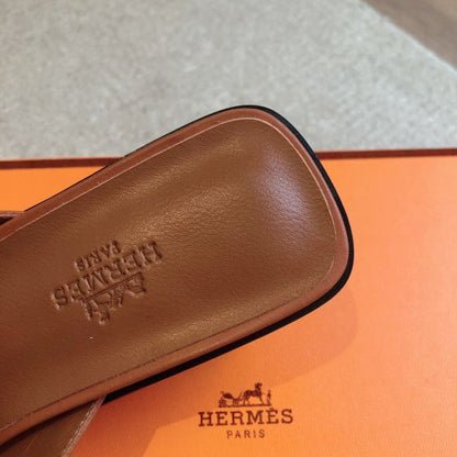 HERM Women's Ilot 50 Sandals in Brown Leather