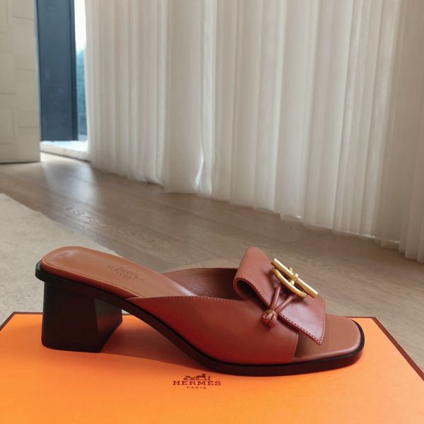 HERM Women's Ilot 50 Sandals in Brown Leather