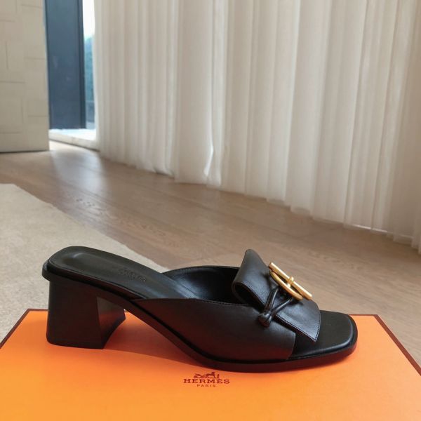 HERM Women's Ilot 50 Sandals in Black Leather