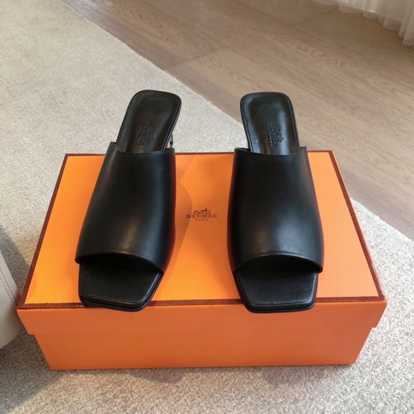 HERM Women's Iconique 60 Sandals in Black Leather