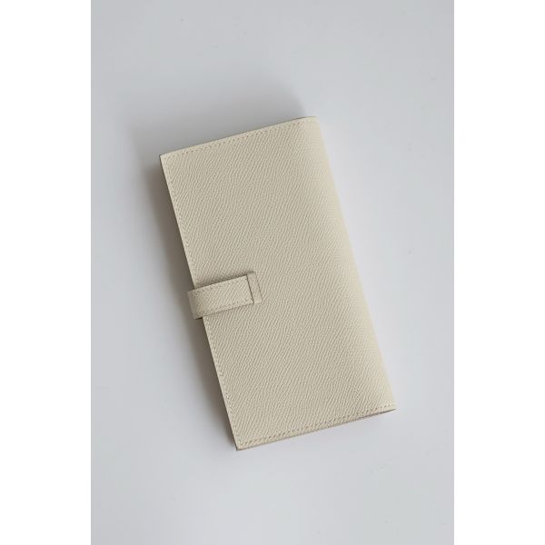 HERM Bearn Long Handmade Wallet in Craie Epsom Calfskin