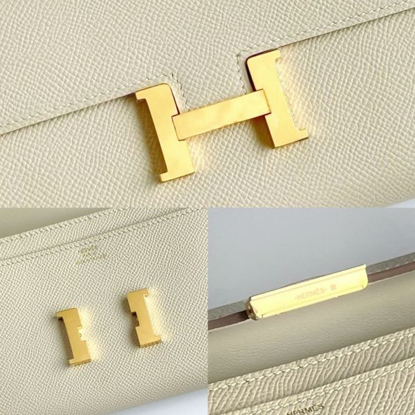 HERM Constance To Go Wallet in Craie Epsom Calfskin