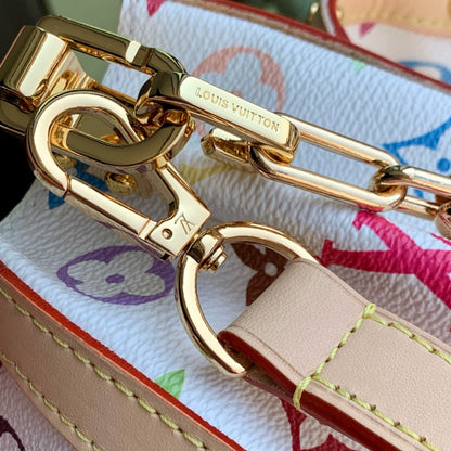 LV x TM DAUPHINE SOFT 28 IN COLORFUL MONOGRAM PATTERN AND WHITE COATED CANVAS