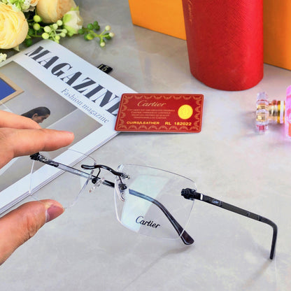 PANTHÈRE RIMLESS RECTANGULAR FRAME SUNGLASSES 573230 IN METAL