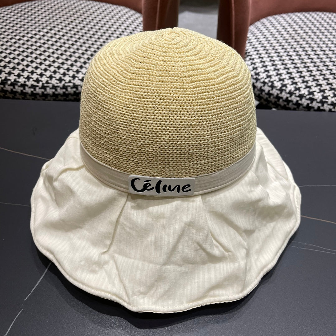 WIDE BRIM HAT MODEL 651950 IN WHITE MESH FABRIC