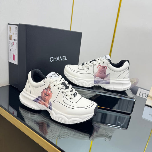 TRAINERS SNEAKER IN WHITE CALFSKIN WITH STICKER 238622