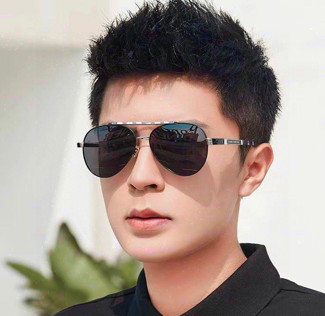 PILOT SUNGLASSES L66 IN BLACK METAL