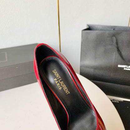SL TRIANGLE BASIC HIGH HEELS RED CALFSKIN