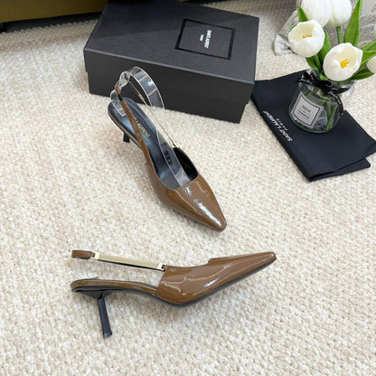 SL BLAKE SLINGBACK PUMPS CAMEL CALFSKIN