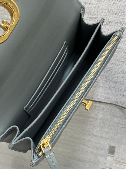 MISS CARO MINI BAG 17 IN OSLO GREY MACROCANNAGE LAMBSKIN