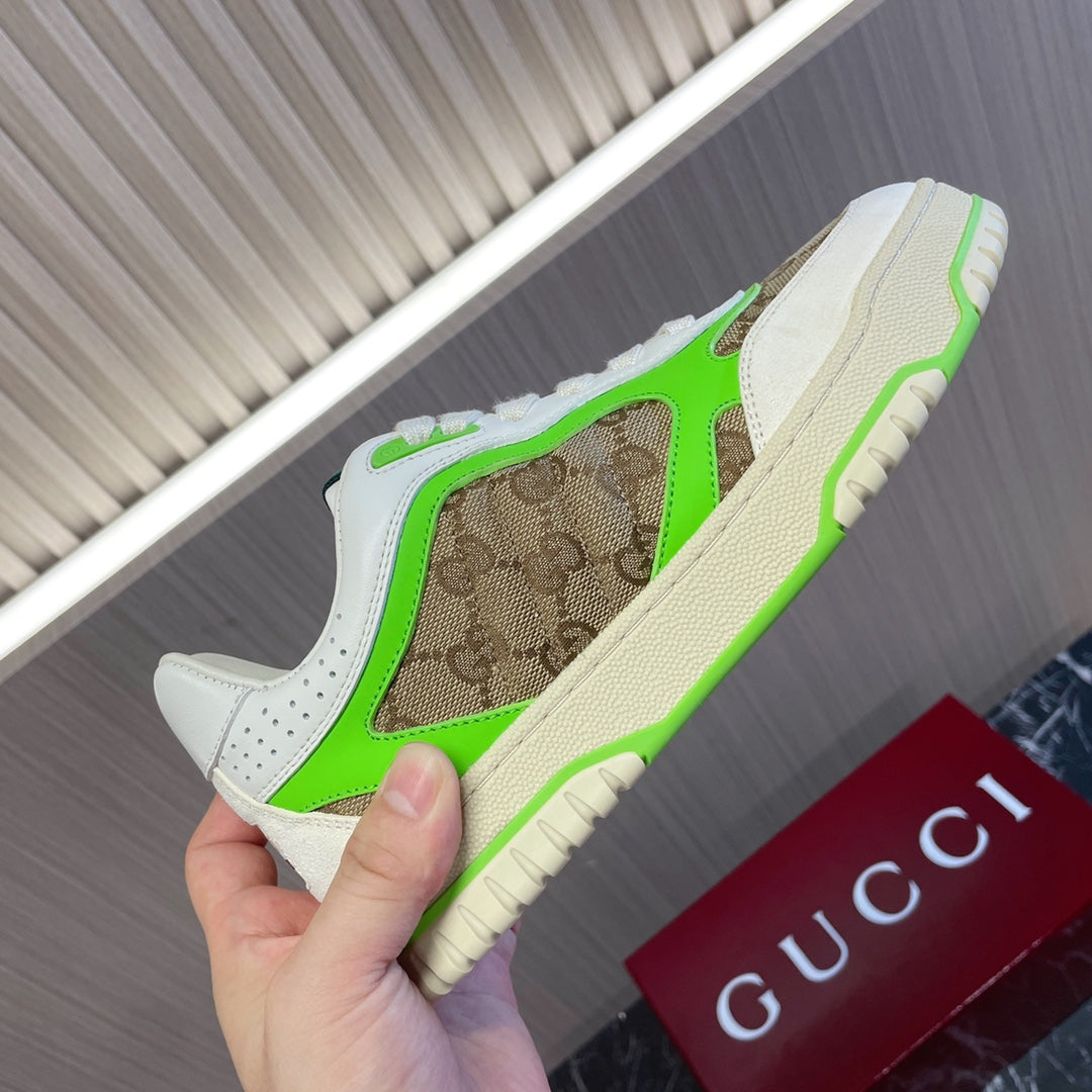 GG Retro Sneakers for Couples White Kelly Green