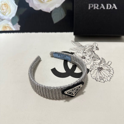 HAIRBAND IN PALE GRAY KNITTED WOOL 381467