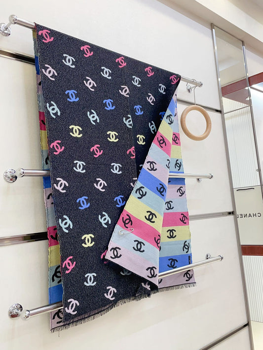 RAINBOW SCARF 180 CM IN COLORFUL CASHMERE AND WOOL 390961
