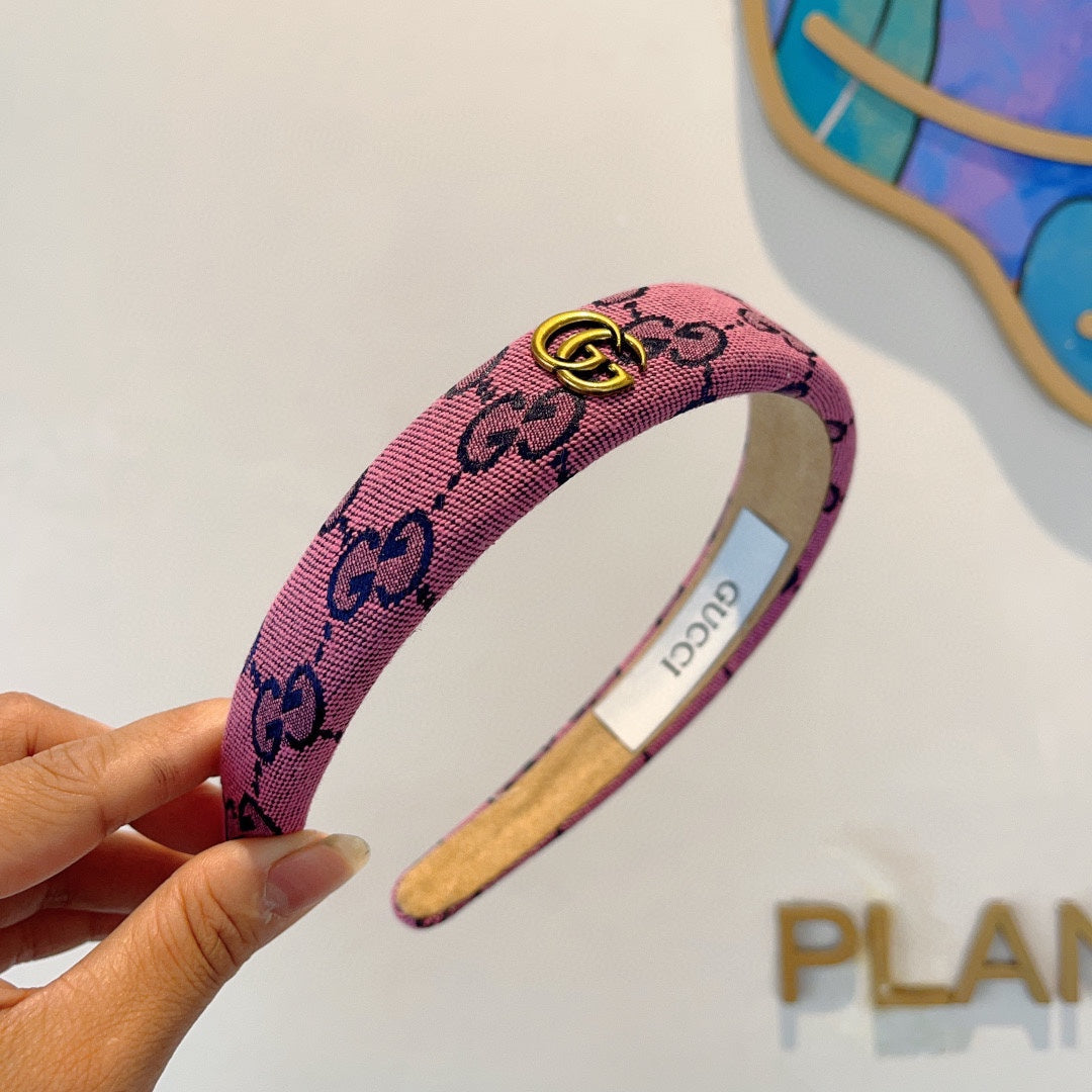 HEADBAND IN PINK MONOGRAM CANVAS 420624