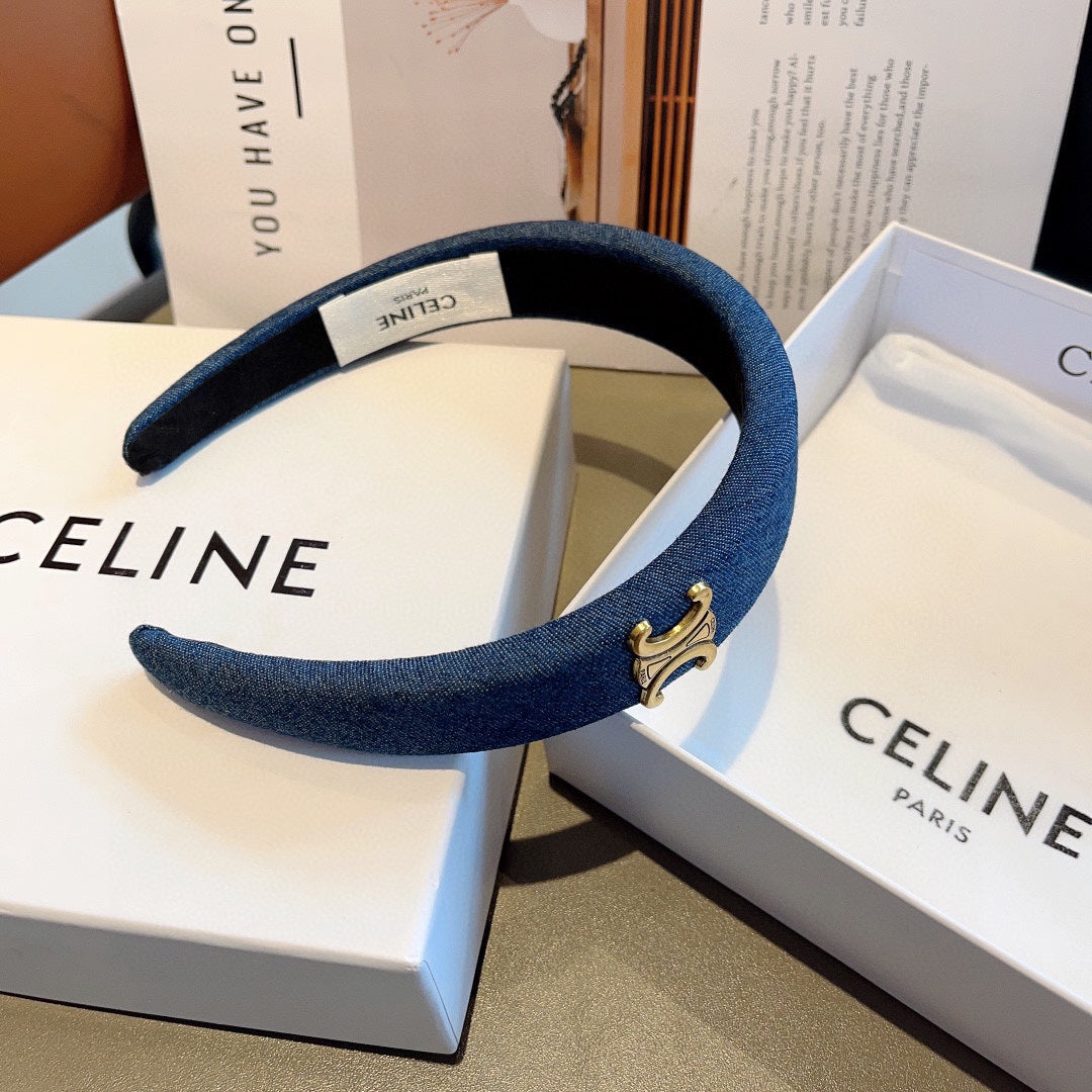 CLASSIC BLUE DENIM FABRIC HAIRBAND 420645