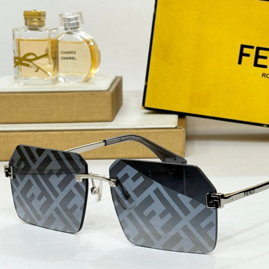 SKY RECTANGULAR FRAME SUNGLASSES FE40043U IN METAL
