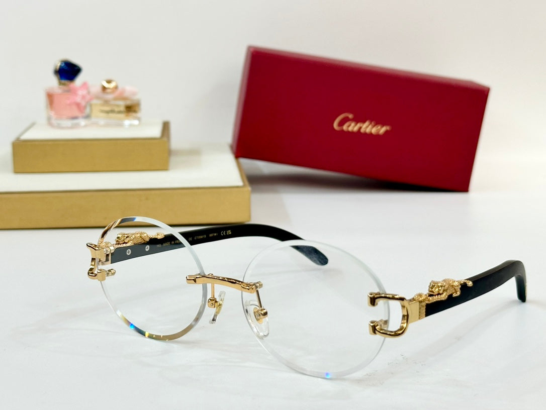 PANTHÈRE ROUND FRAME SUNGLASSES CT0561S IN METAL