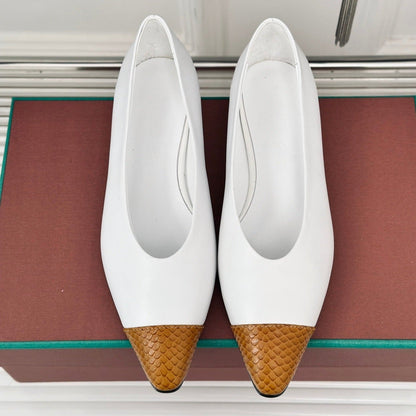 LP REBECCA BALLET FLATS WHITE WAXED LEATHER