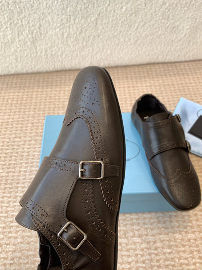 MONK STRAP IN WALNUT BROWN CALFSKIN