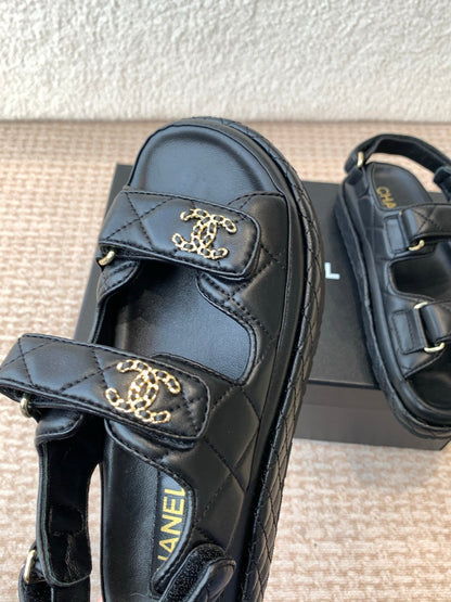 DAD SANDAL IN BLACK CALFSKIN