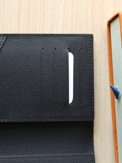 DOLL PASSPORT WALLET IN BLACK MIX COLORFUL CALFSKIN