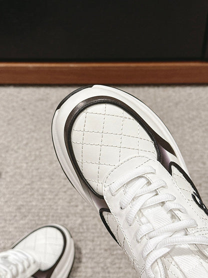 CC CLASSIC SNEAKER IN WHITE MIX BLACK LAMBSKIN