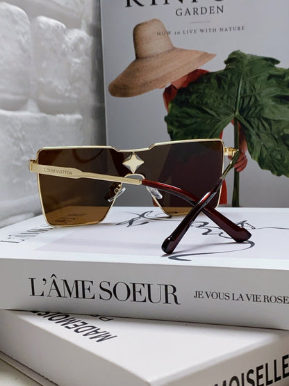 CYCLONE SUNGLASS 581374 IN GOLD METAL BRWON LENSES