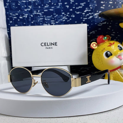 TRIOMPHE SUNGLASS 538532 IN BLACK ACETATE GOLD METAL