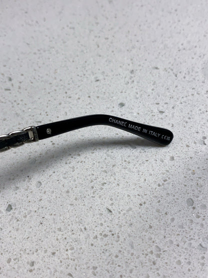 SQUARE SUNGLASSES 632032 IN BLACK ACETATE SILVER METAL
