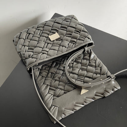 BV Small Rumple Messenger 21 Grey Lambskin Shw