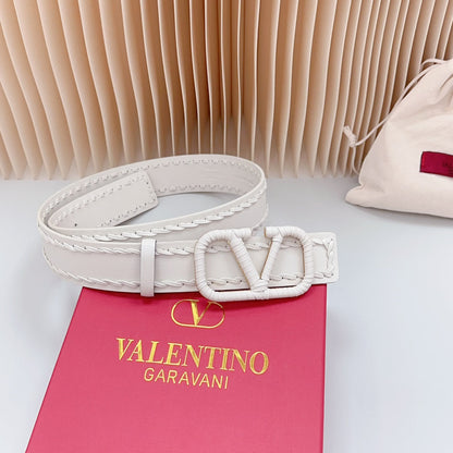 Vlogo White Leather Buckle 40mm White