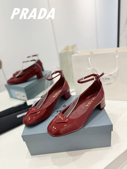 PRA NAPPA MARY JANE PUMPS JAM LAMBSKIN