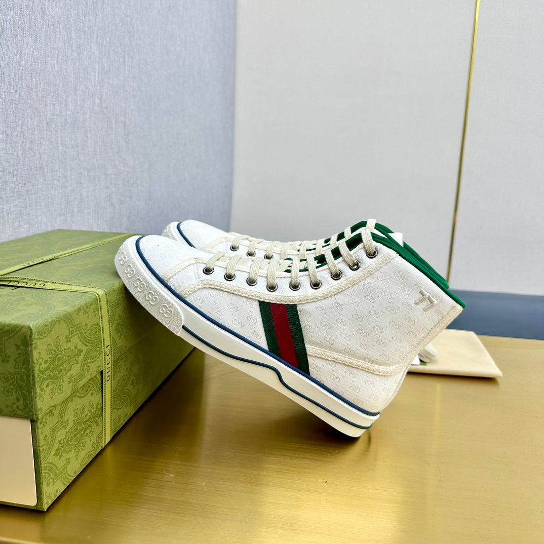 GG TENNIS 1977 HIGH-TOP TRAINER WHITE CANVAS