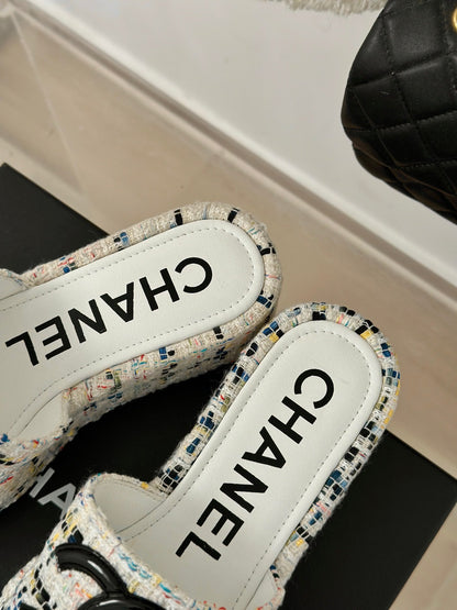 CLASSIC SLIPPERS THICK SOLE IN MULTICOLOR TWEED