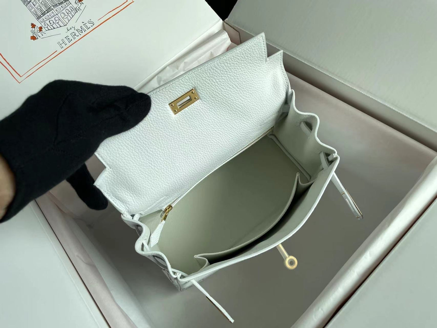 BIRKIN 25 BAG IN WHITE CALFSKIN WITH COLORFUL STICKER 228763