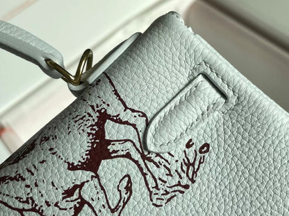 BIRKIN 25 BAG IN WHITE CALFSKIN WITH COLORFUL STICKER 228763