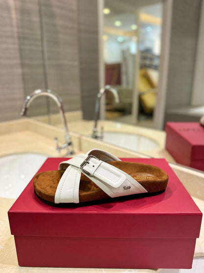 CROSSOVER - STRAP WHITE CALFSKIN SLIDE