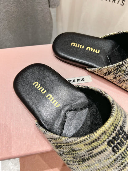 KNITTED MULES IN MULTICOLOR WOOL